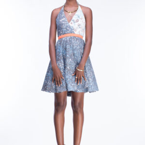 Halter neck flare dress