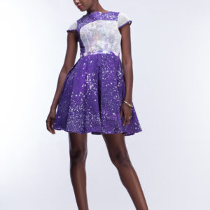 Illusion detail flare dress