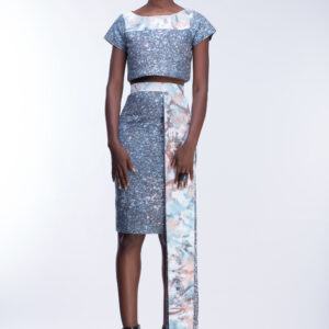 Shift crop top Fitted skirt Warrior belt